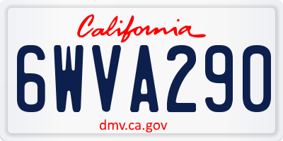 CA license plate 6WVA290