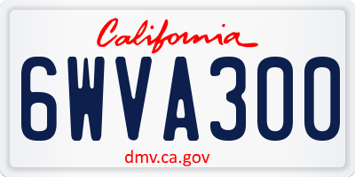 CA license plate 6WVA300