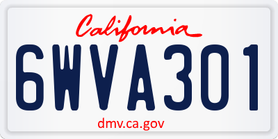 CA license plate 6WVA301