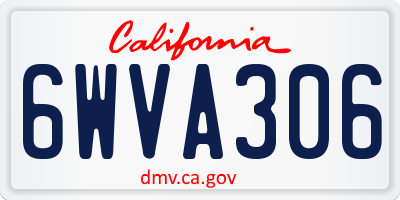 CA license plate 6WVA306