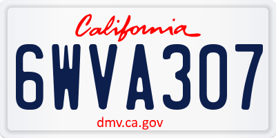 CA license plate 6WVA307