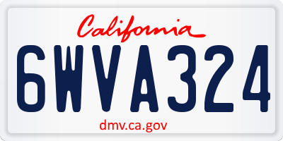 CA license plate 6WVA324