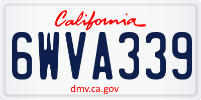 CA license plate 6WVA339