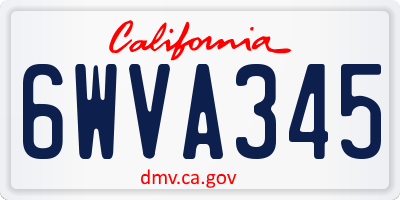 CA license plate 6WVA345