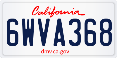 CA license plate 6WVA368