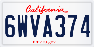 CA license plate 6WVA374