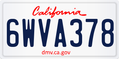 CA license plate 6WVA378