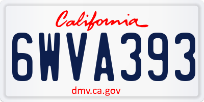 CA license plate 6WVA393