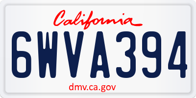 CA license plate 6WVA394