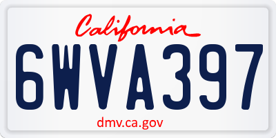 CA license plate 6WVA397