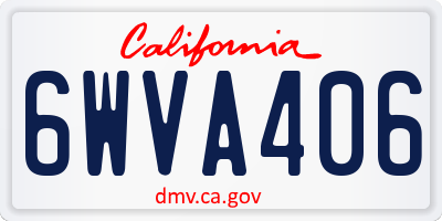 CA license plate 6WVA406
