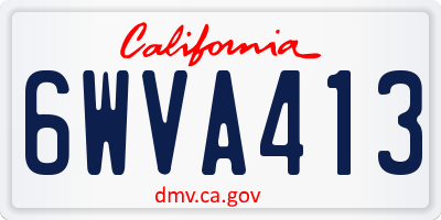 CA license plate 6WVA413