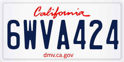 CA license plate 6WVA424