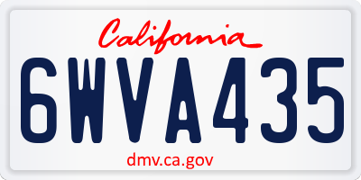 CA license plate 6WVA435