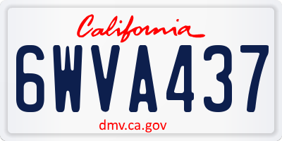CA license plate 6WVA437