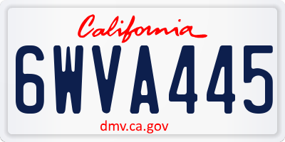 CA license plate 6WVA445
