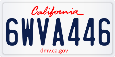 CA license plate 6WVA446