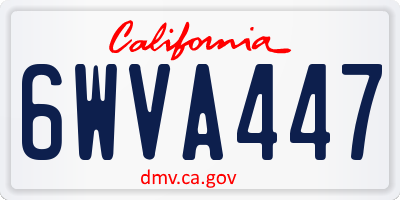 CA license plate 6WVA447