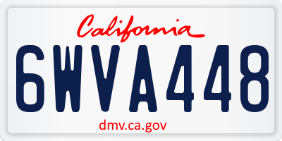 CA license plate 6WVA448