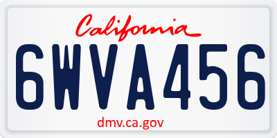 CA license plate 6WVA456