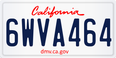 CA license plate 6WVA464
