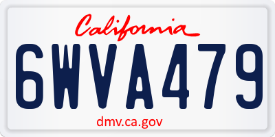 CA license plate 6WVA479