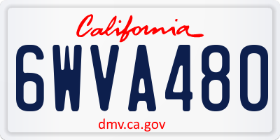 CA license plate 6WVA480
