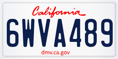 CA license plate 6WVA489