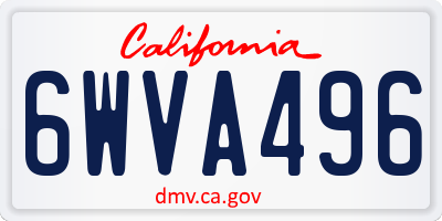 CA license plate 6WVA496