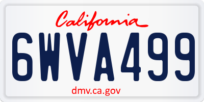CA license plate 6WVA499
