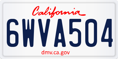 CA license plate 6WVA504