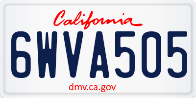 CA license plate 6WVA505