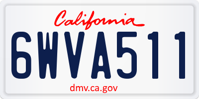 CA license plate 6WVA511