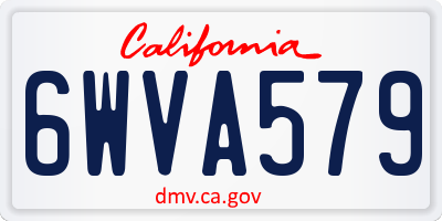 CA license plate 6WVA579