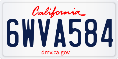 CA license plate 6WVA584