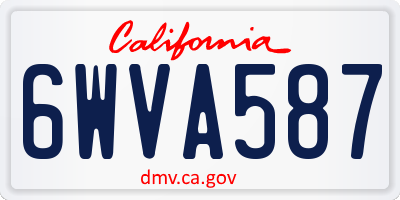 CA license plate 6WVA587