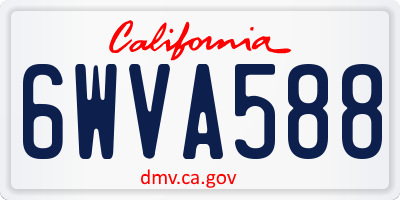 CA license plate 6WVA588