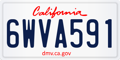 CA license plate 6WVA591