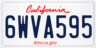 CA license plate 6WVA595