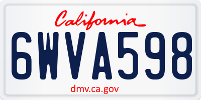 CA license plate 6WVA598
