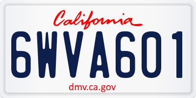 CA license plate 6WVA601