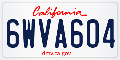 CA license plate 6WVA604