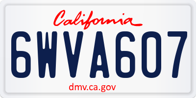 CA license plate 6WVA607