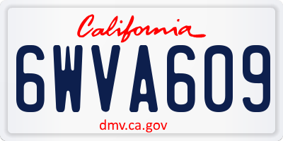 CA license plate 6WVA609