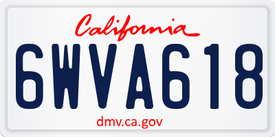 CA license plate 6WVA618