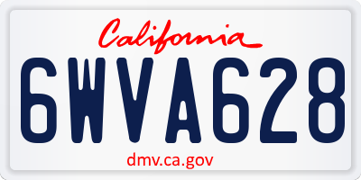 CA license plate 6WVA628