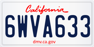 CA license plate 6WVA633