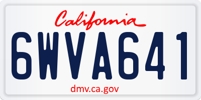 CA license plate 6WVA641