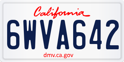 CA license plate 6WVA642