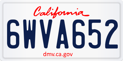 CA license plate 6WVA652